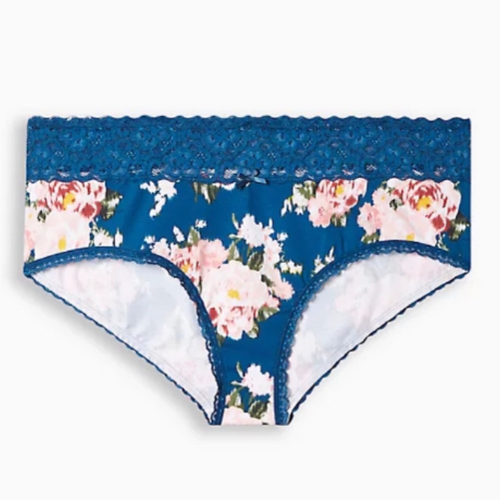 🆕 Cotton Mid Rise Cheeky Lace Trim Panty 3 3X 22 24 NWT Torrid New!